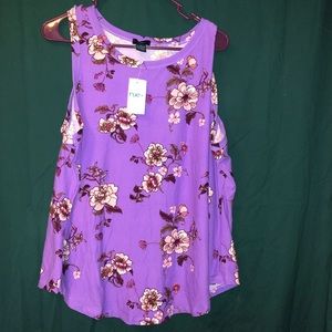 Rue 21 purple floral tank top